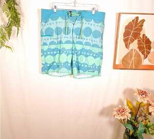 Patagonia Men's Summer Shorts Teal/Blue/Lime Green Size 35